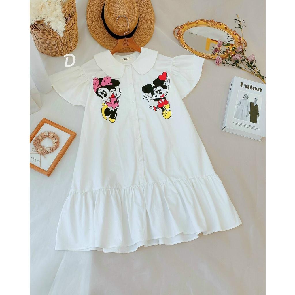 Đầm babydoll in hình họa tiết cổ bèo cực xinh cho nàng mẫu mới lạ mắt