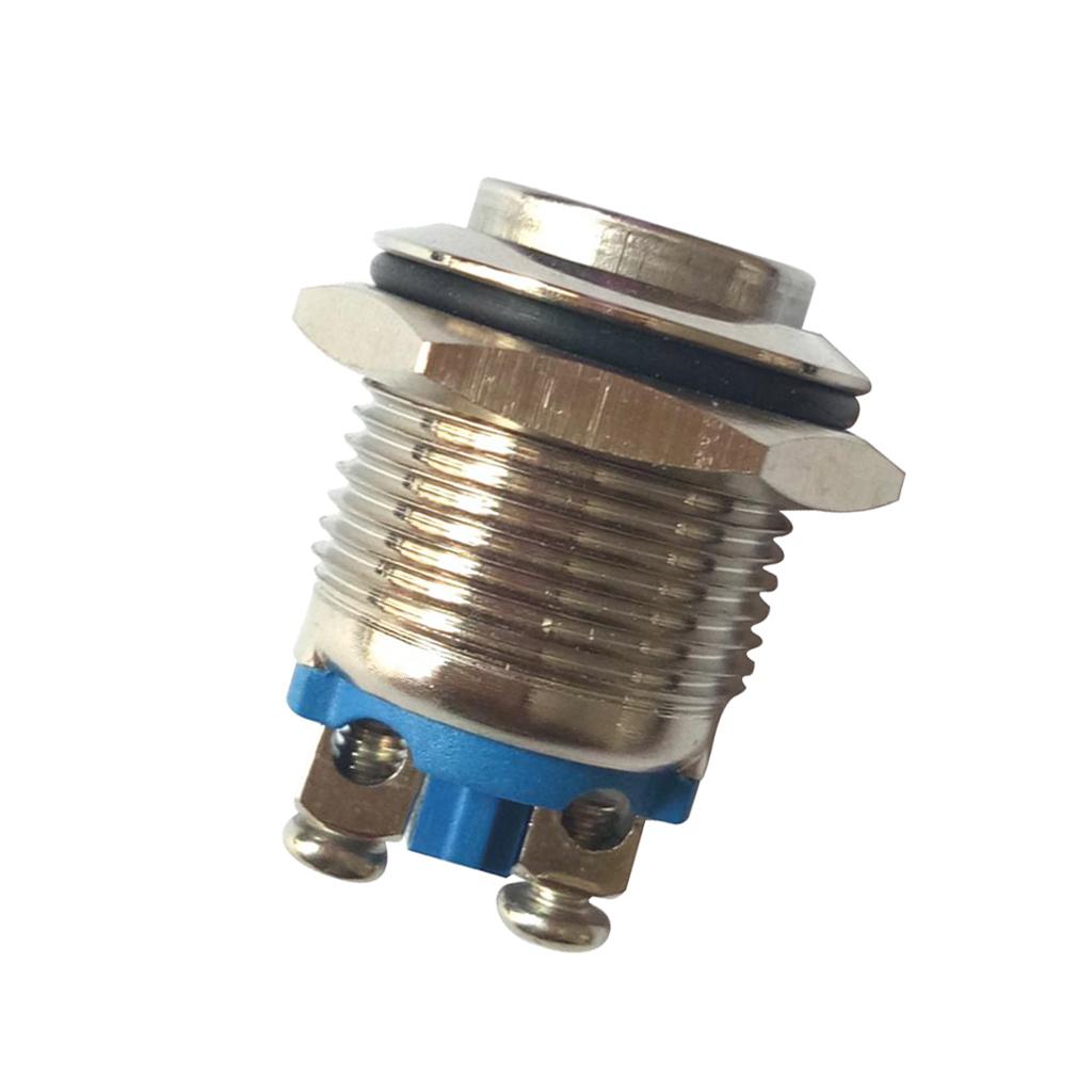 5 Pieces 16mm High Round Metal Push Button Switch Momentary Reset Silver