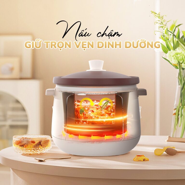 [Hàng chính hãng] Nồi nấu chậm Unie USC308 - kho hầm đa năng - 3 Lít - Lòng gốm tử sa cao cấp - Giữ trọn hương vị món ăn