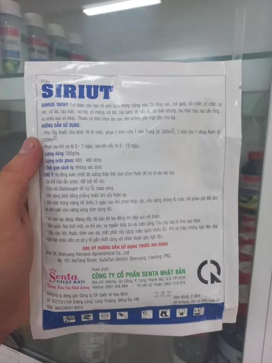 Chế phẩm trừ cỏ trên ruộng lúa Sunrus 100WP 100g