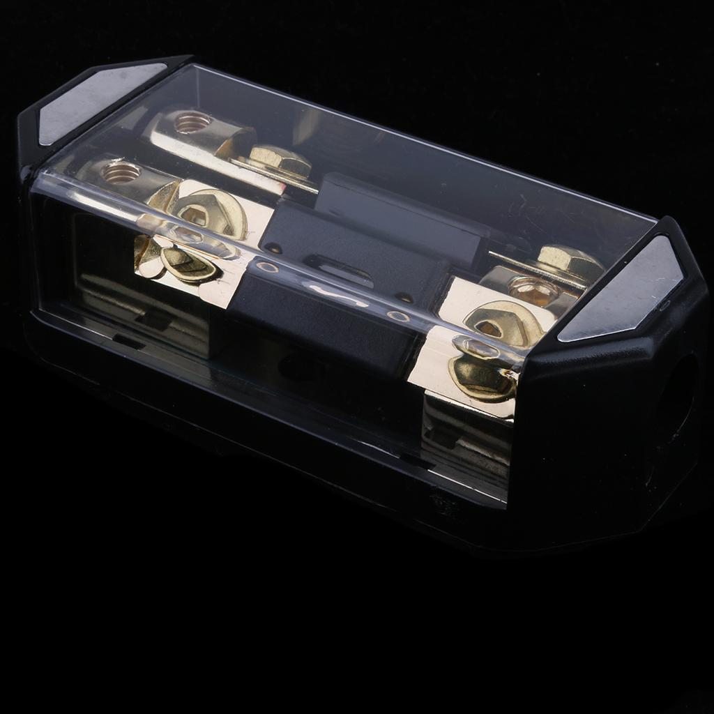 Universal 100A 2 Way Car Speaker Fuse Block Distribution Holder Gold Plate