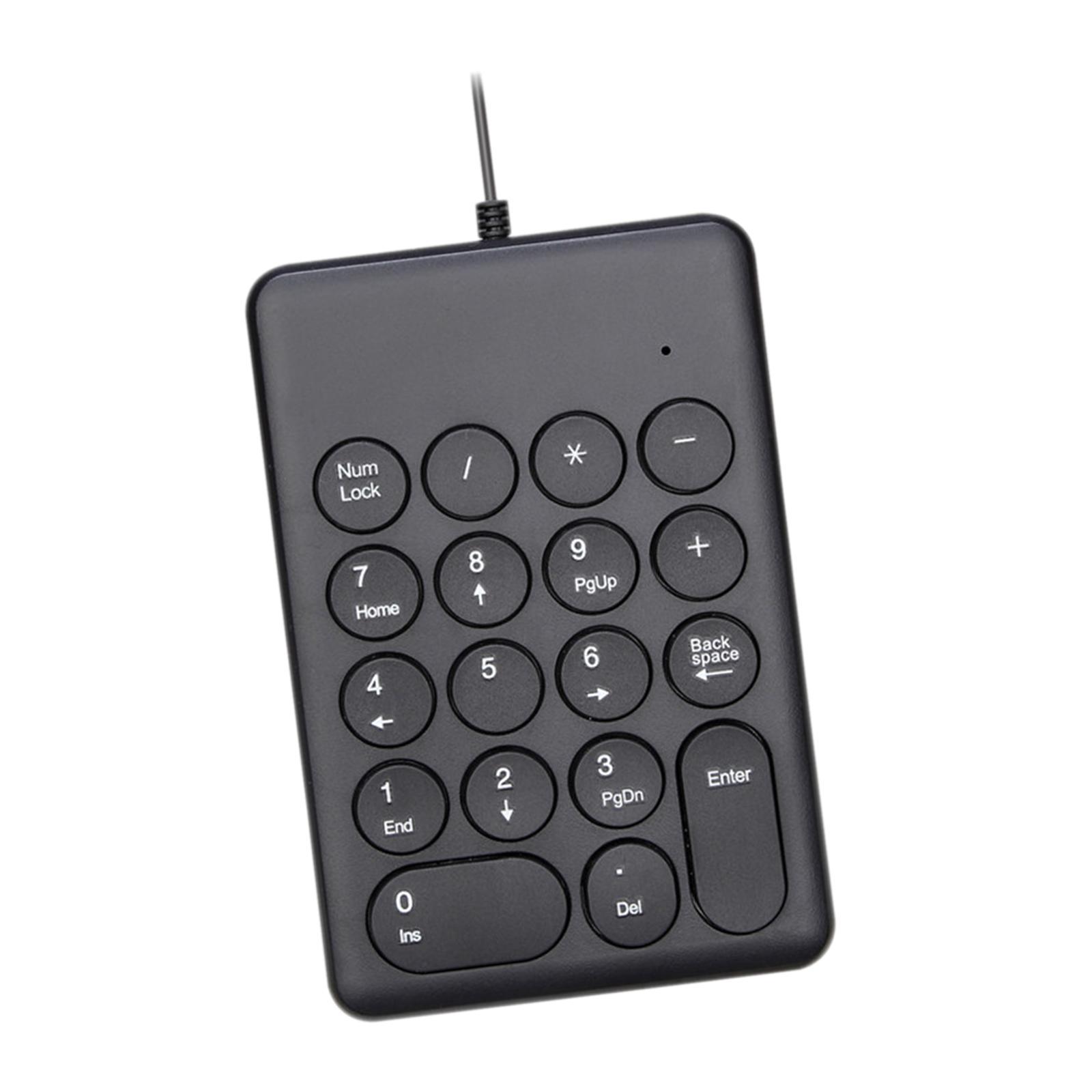 Wired USB Numeric Keypad 18 Keys Stylish Faster Data Input Easy Carry for Laptop Desktop