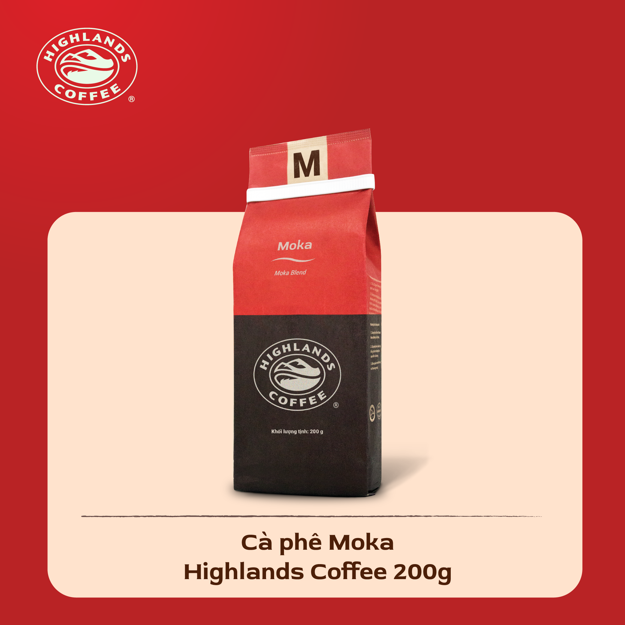 Hình ảnh Cà Phê Rang Xay Moka Highlands Coffee (200g)