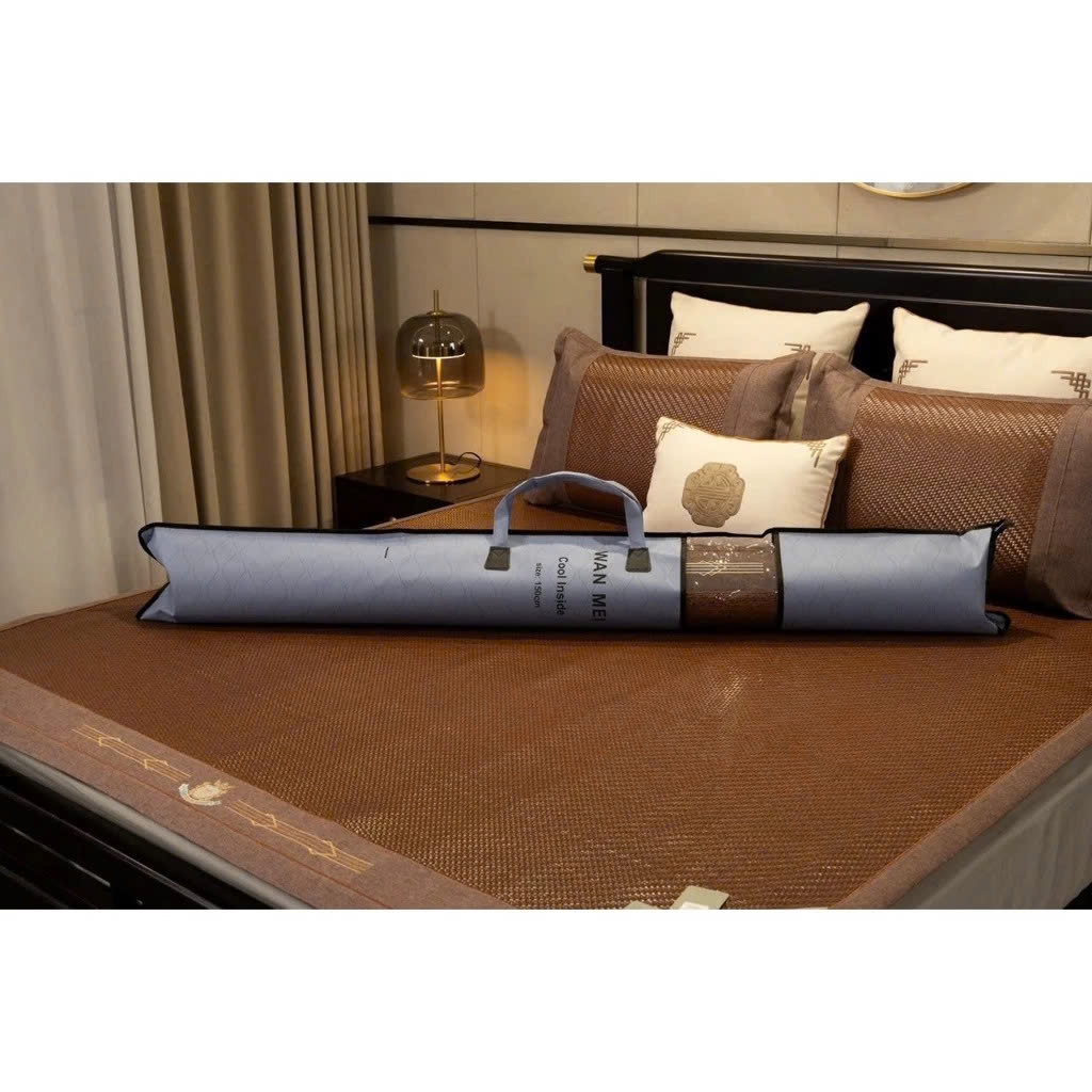 Chiếu Mây Điều Hòa Thủ Công Cao Cấp – Sợi Mây Tự Nhiên 5kg/Chiếc, Gấp Gọn Được, Giặt Được, Mát Lạnh Mùa Hè – Size 1m6 / 1m8 / 2m2 - HÀNG CHÍNH HÃNG MINIIN