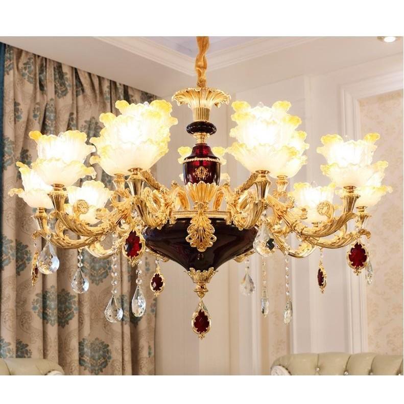 Đèn chùm trang trí nội thất IRELIA phong cách Châu Âu hiện đại loại 15 tay - Tặng kèm bóng LED cao cấp