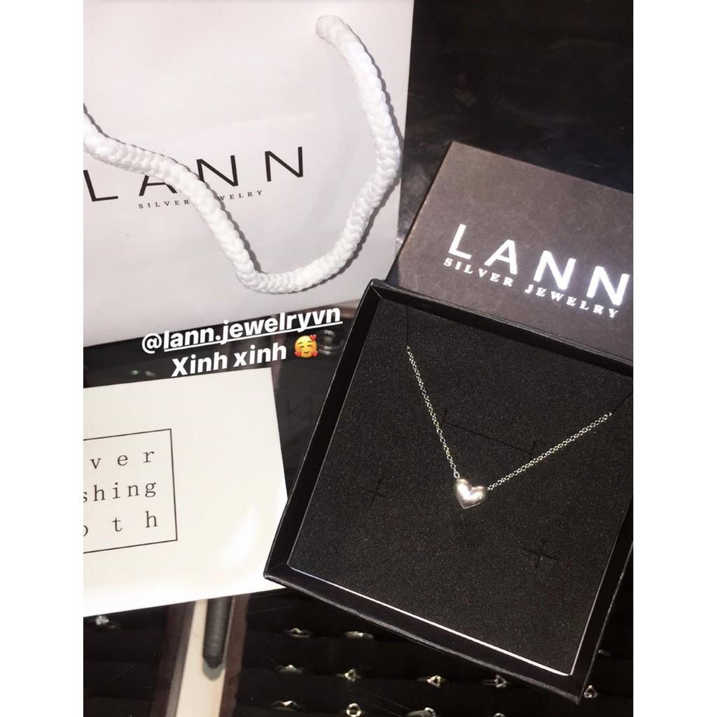 Lắc chân tim hộp trơn S925 LANN