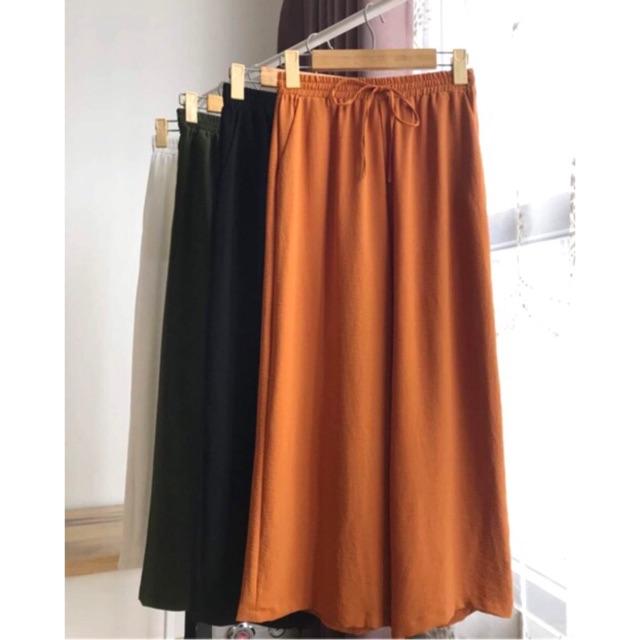 Quần baggy lụa lưng thun ko nhăn ko nhàu- hình thật shop chụp