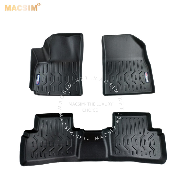 Thảm lót sàn xe ô tô KIA Seltos  2019 - 2022 Nhãn hiệu Macsim chất liệu nhựa TPV  cao cấp màu đen