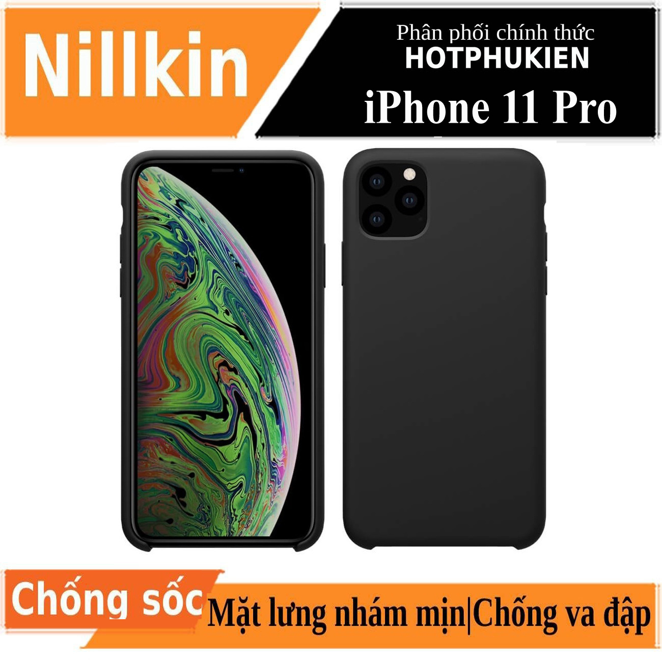 Ốp lưng chống sốc silicon cho iPhone 11 Pro mỏng 1mm hiệu Nillkin Flex Pure Cover Case  - hàng nhập khẩu