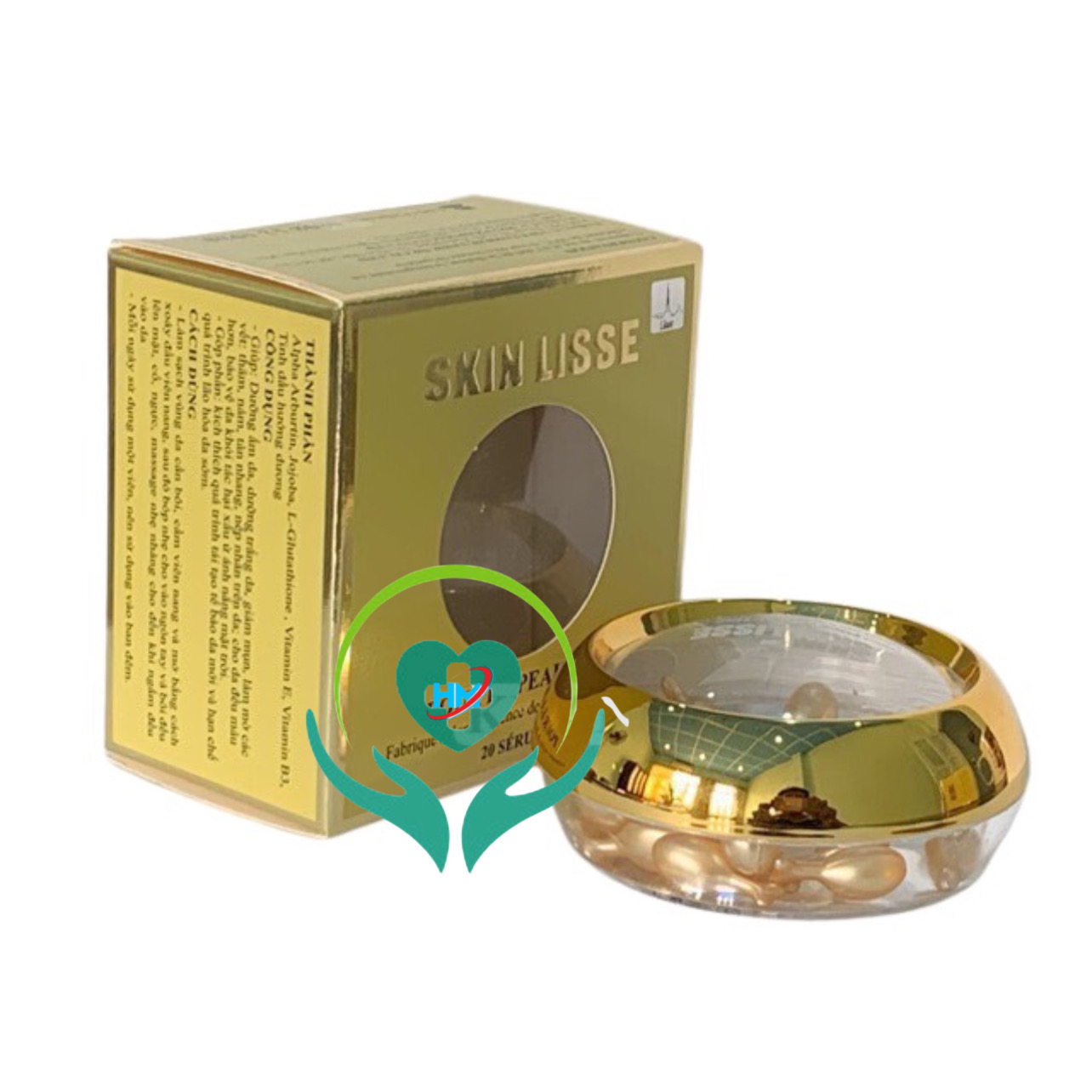 Viên Serum Bôi da Lisse SKIN - Hộp 20v- Dưỡng Ẩm,Dưỡng Trắng Da, Làm Mờ Các Vết Thâm Nám, Hãn Chế Qúa Trình Lão Hóa