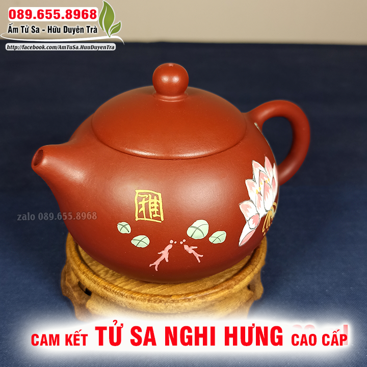 Ấm Trà Tử Sa tây thi Hồng Liên Nguyệt Nga (nghi hưng) - ấm tử sa nghi hưng cao cấp - pha trà, trà đạo - khaytradao