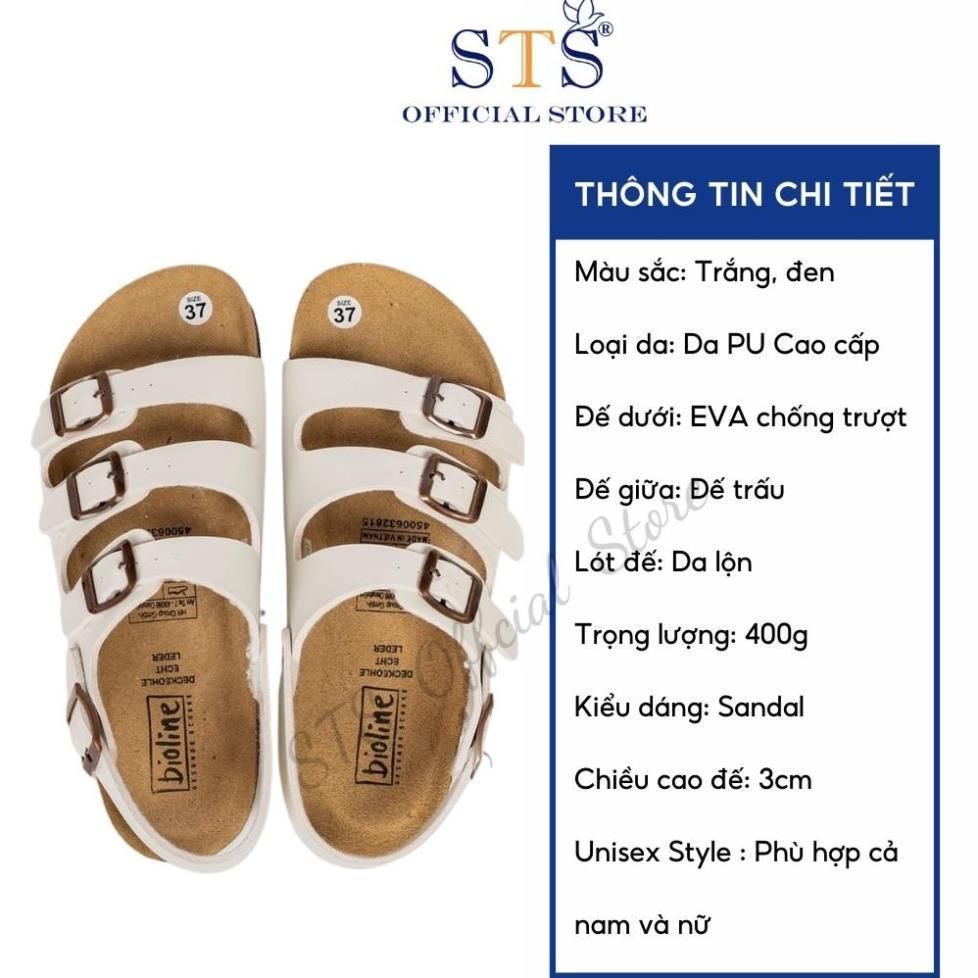 Dép sandal Birken quai hậu đi học đế trấu xuất khẩu Da PU cao cấp siêu bền ôm chân STPU13 BH 6 tháng