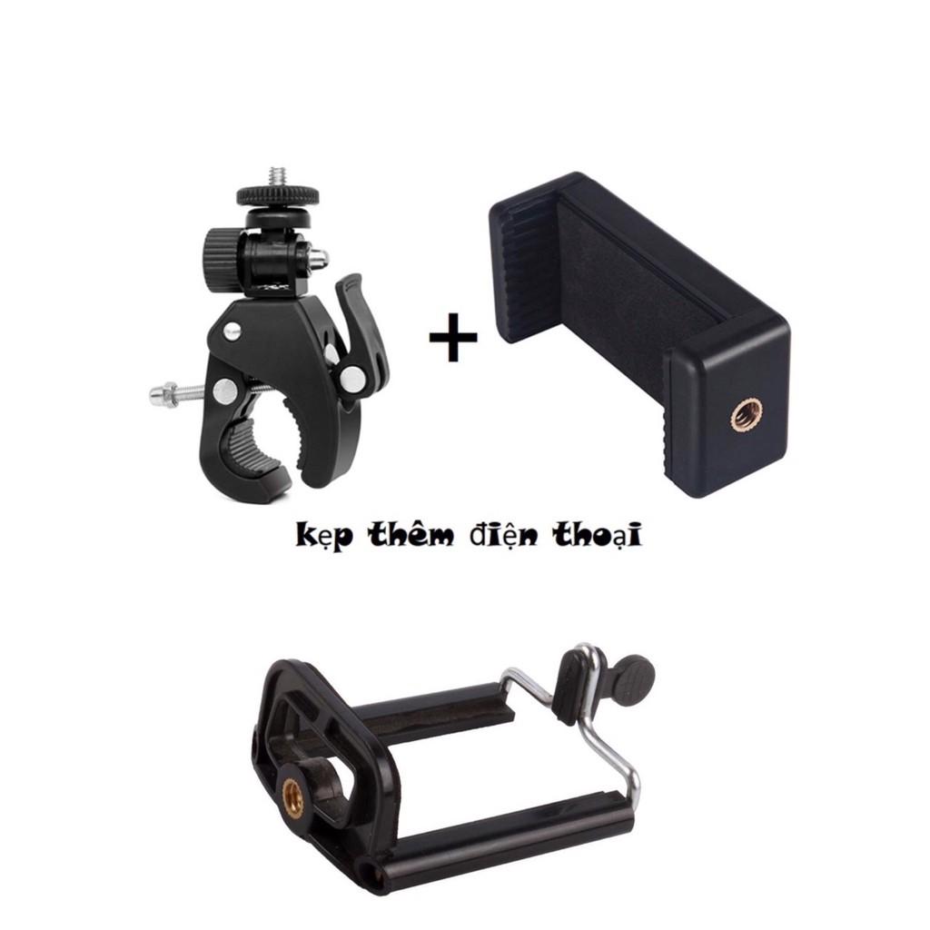 Đầu kẹp điện thoại, giá đỡ điện thoại, kết nối máy với cây Tripod 3, gậy tự sướng dùng livestream