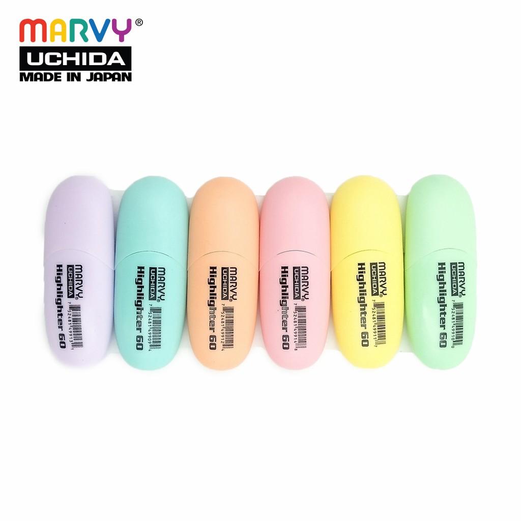 Set 4 màu dạ quang MARVY 60 (màu pastel)