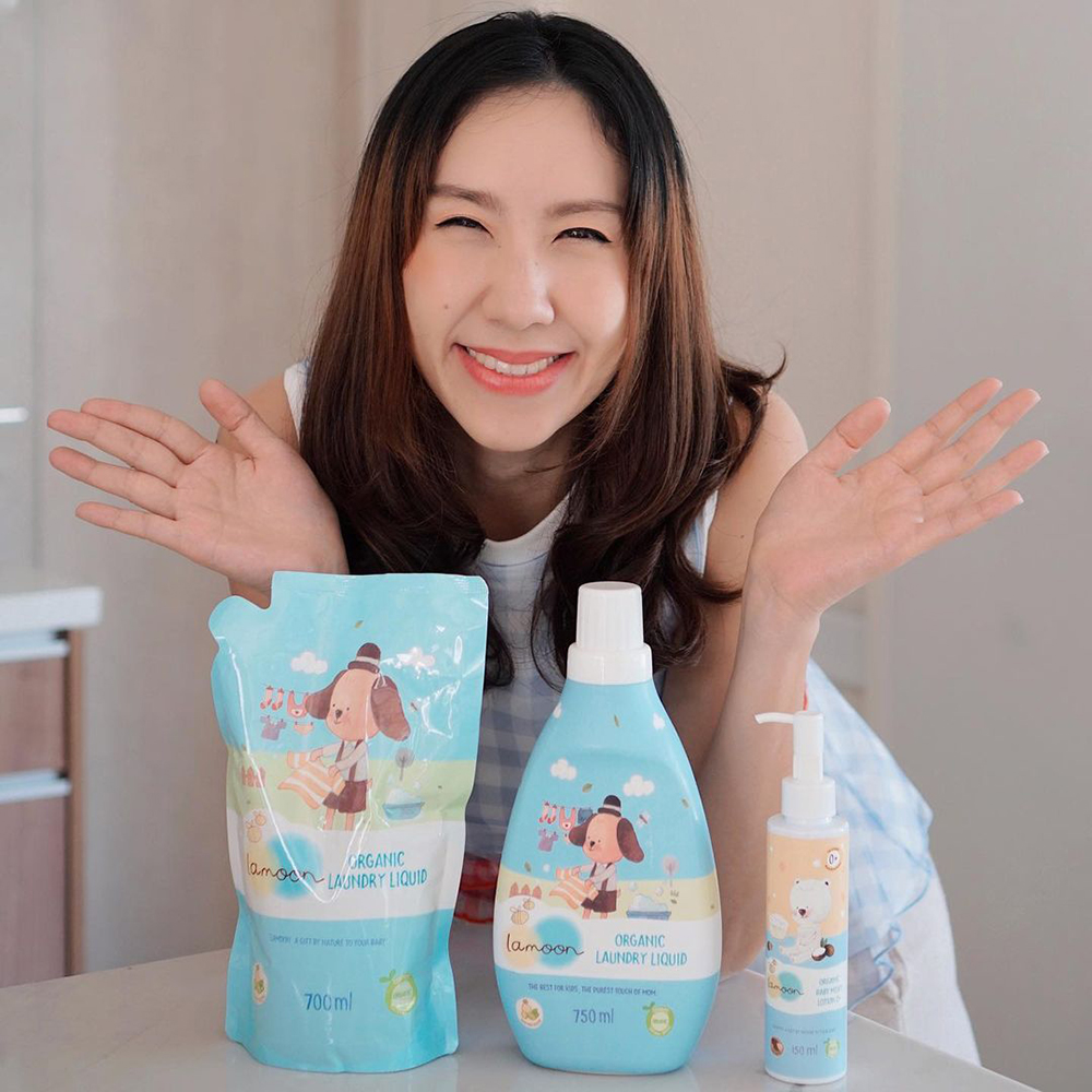 COMBO 2 Túi Nước giặt đồ sơ sinh Organic Lamoon 700ml TẶNG 1 Ty Ngậm Siêu Nhẹ (Vỉ Đơn) Cho Bé