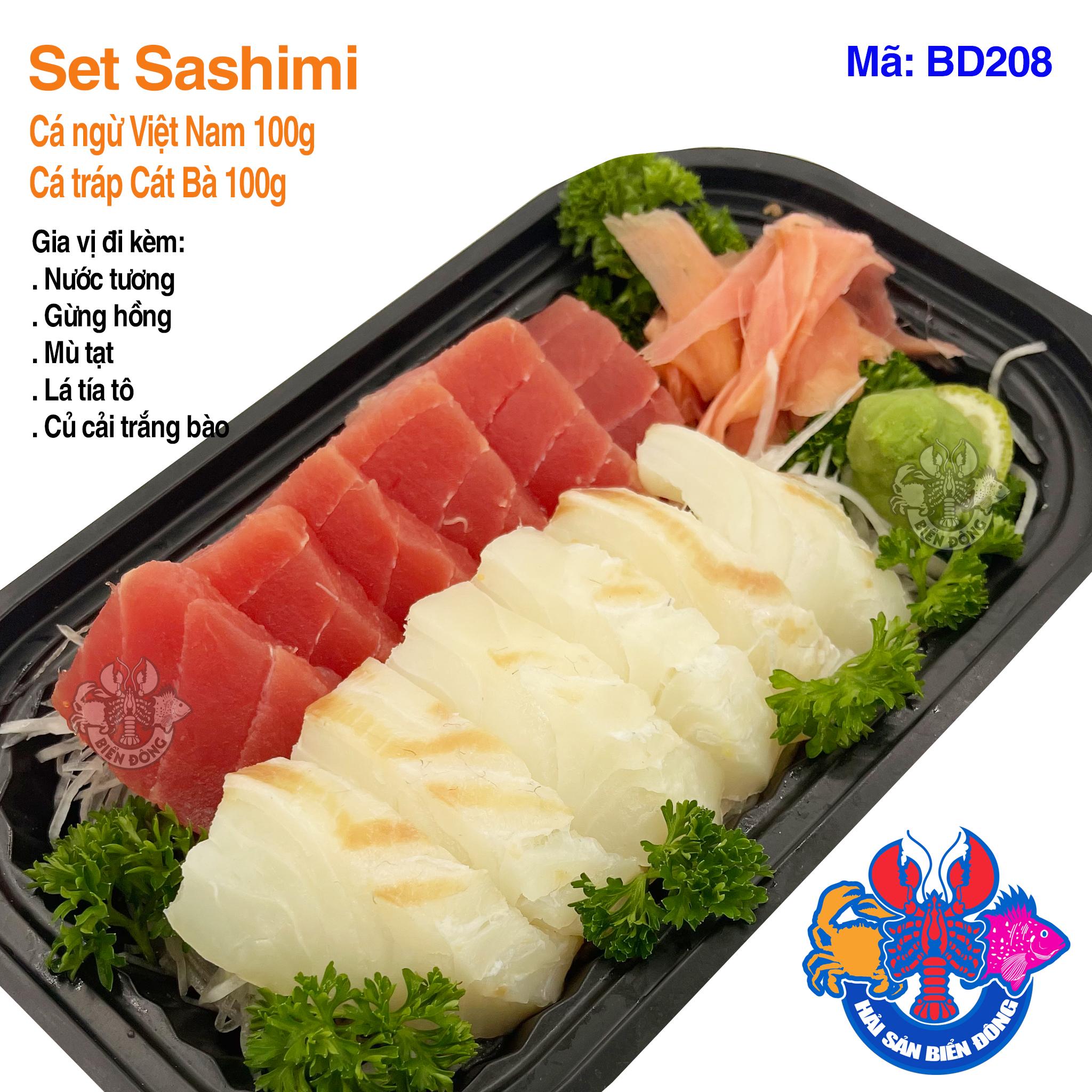 Mã 208_Set Sashimi Cá Ngừ, Cá Tráp 200g