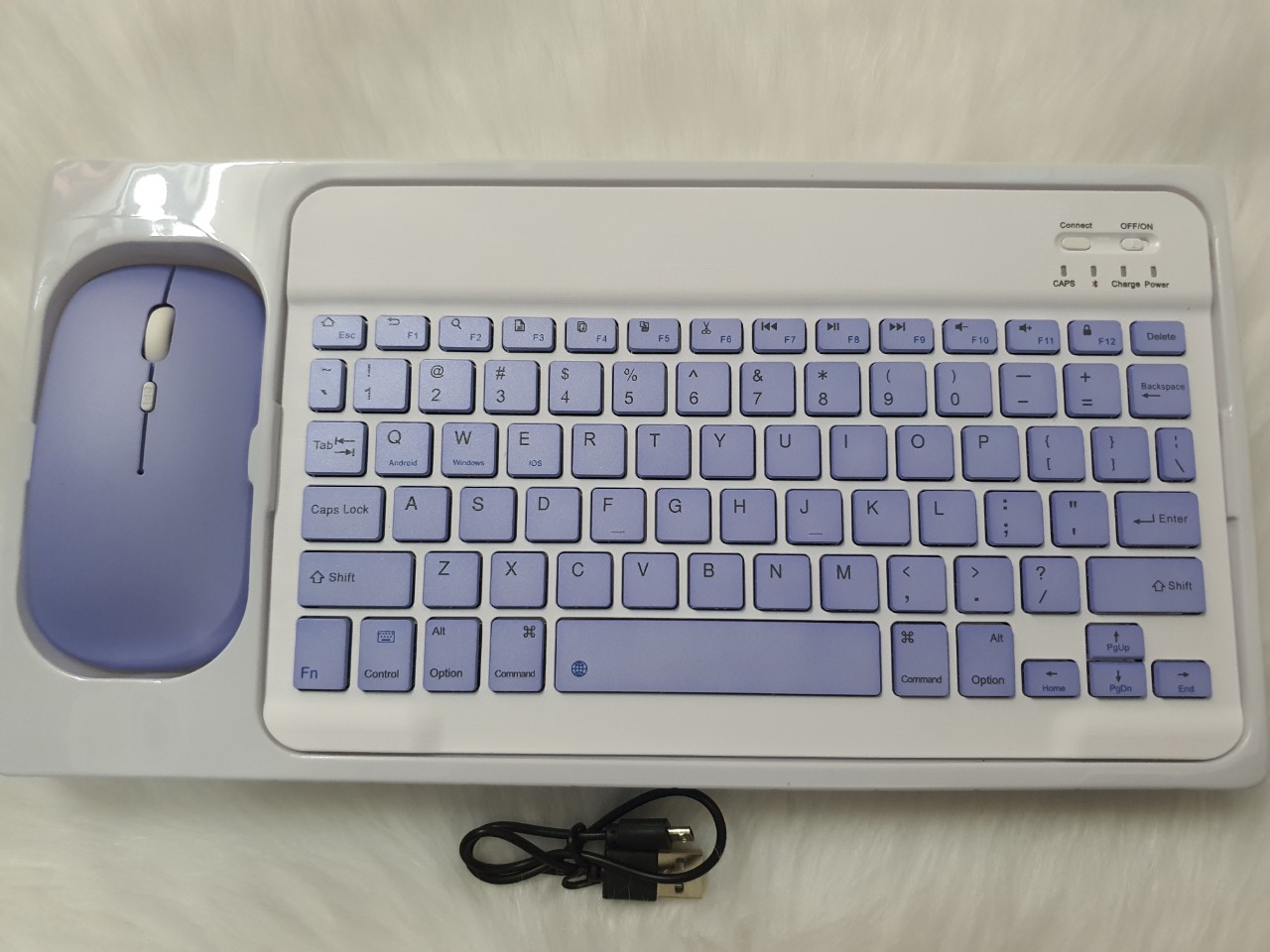 Combo chuột và bàn phím Bluetooth mini không dây, dùng cho máy tính, laptop, máy tính bảng, điện thoại - Hàng chính hãng