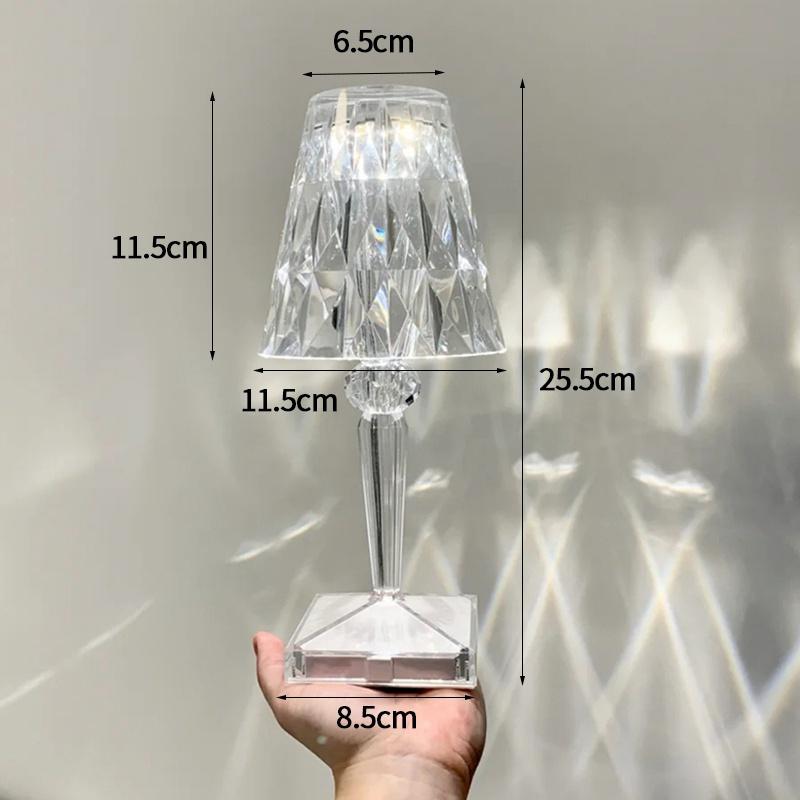 Đèn Led Để Bàn Pha Lê Sạc Usb Trang Trí Phòng Ngủ Độc Đáo