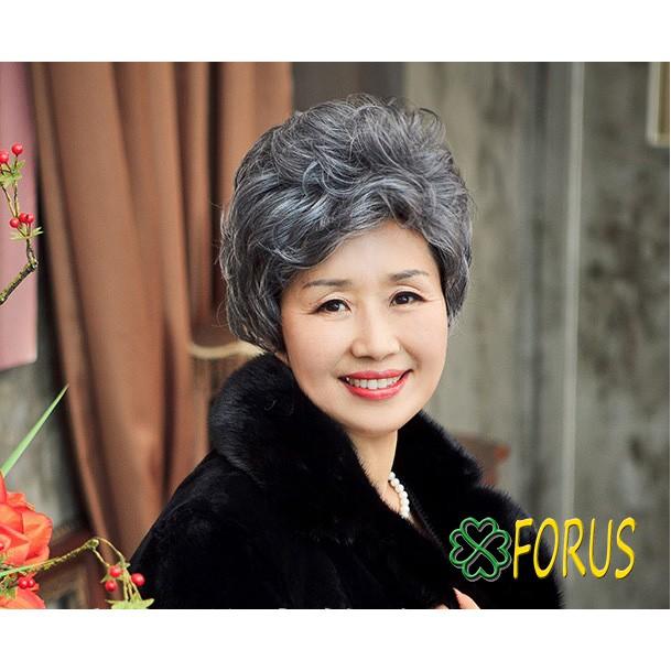 Tóc trung niên muối tiêu X-L002 , tặng lưới chụp