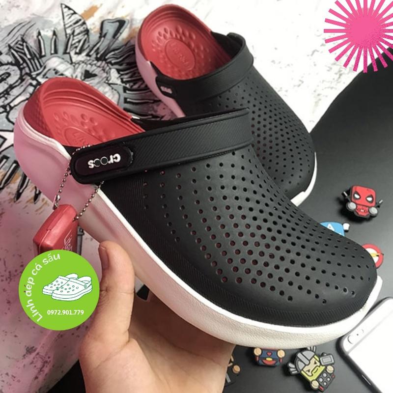 Dép sục cross literide màu đen đỏ êm mềm nam nữ hàng xuất xịn, mẫu mới, full box
