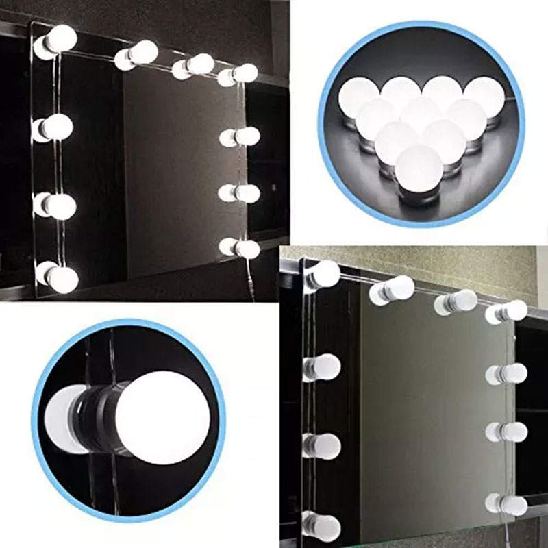 Chuỗi dây đèn led gương trang điểm 10 bóng 5 màu điều chỉnh