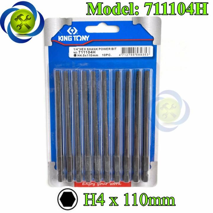 Mũi lục giác 4mm dài 110mm Kingtony 711104H (10 cây/vỉ)