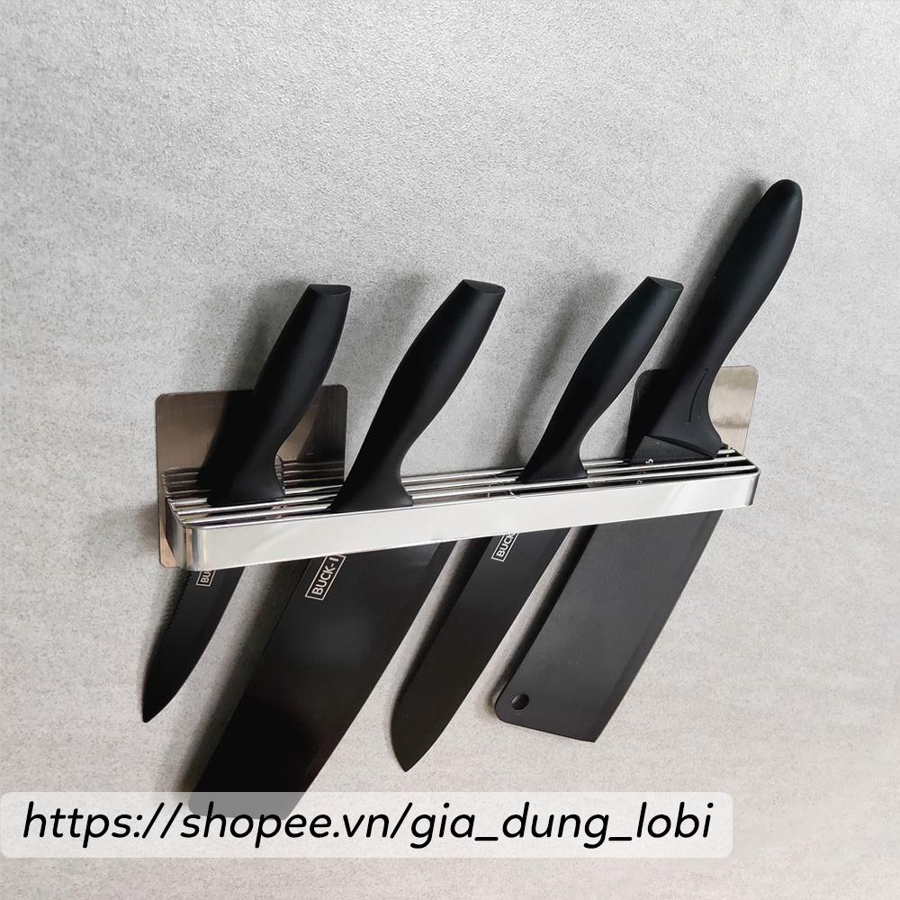 Giá treo dao kéo nhà bếp, Kệ treo để dao dán tường bằng inox 3 ngăn dài 30cm
