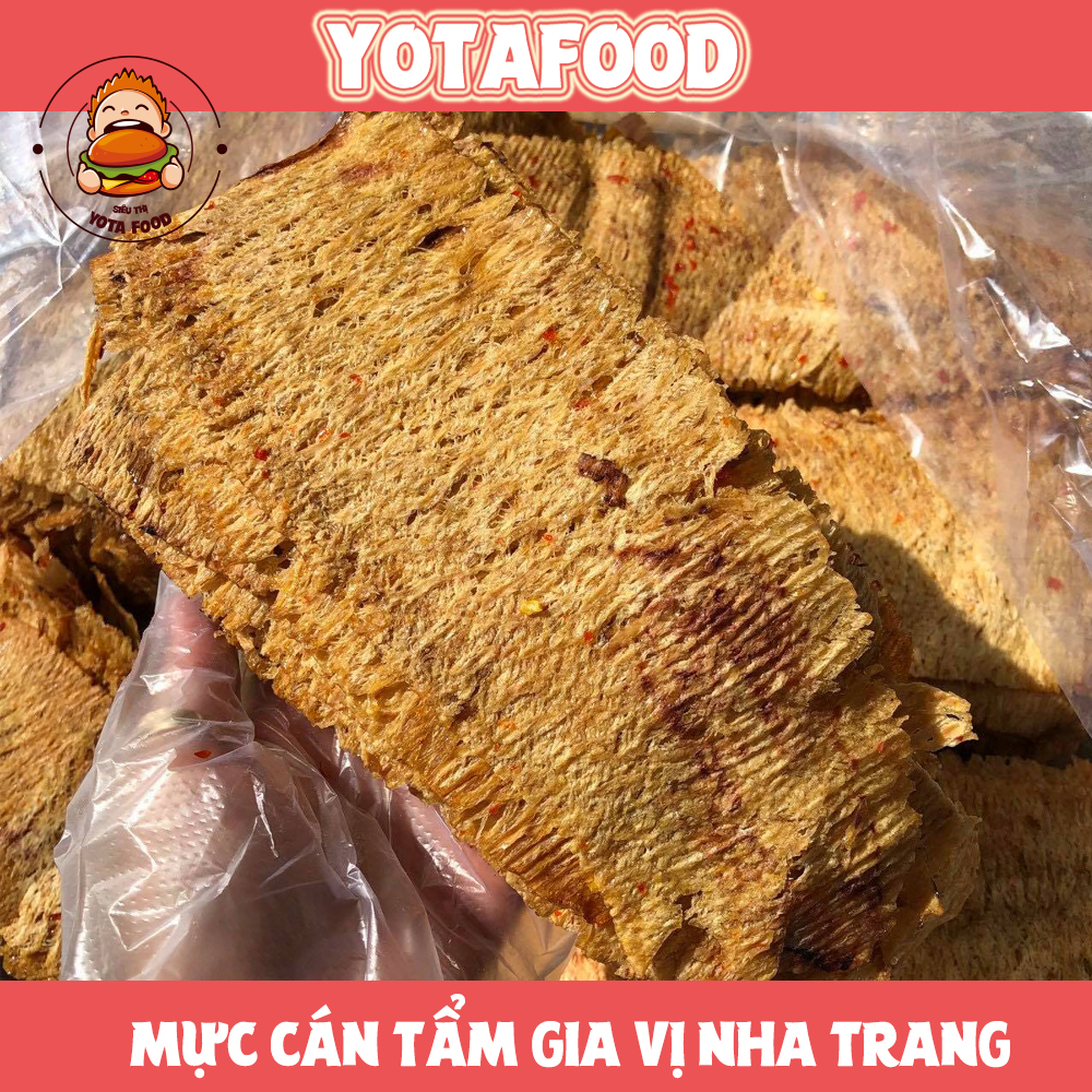 Khô mực cán tẩm gia vị Nha Trang loại ngon - hũ pet 300gram ( Thơm dai - đậm vị ) | Đồ ăn vặt Nàng Khô