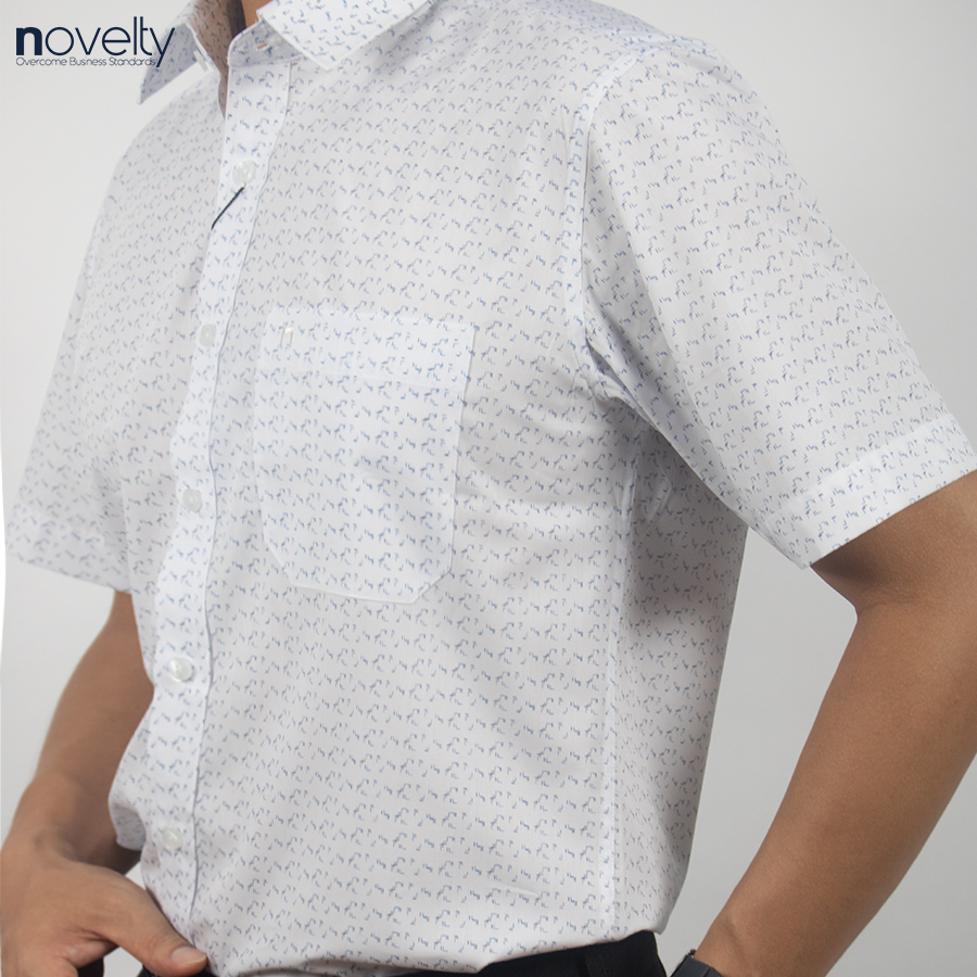 Áo sơ mi nam ngắn tay Novelty Classic Hoa văn NSMMINMTCC230434N
