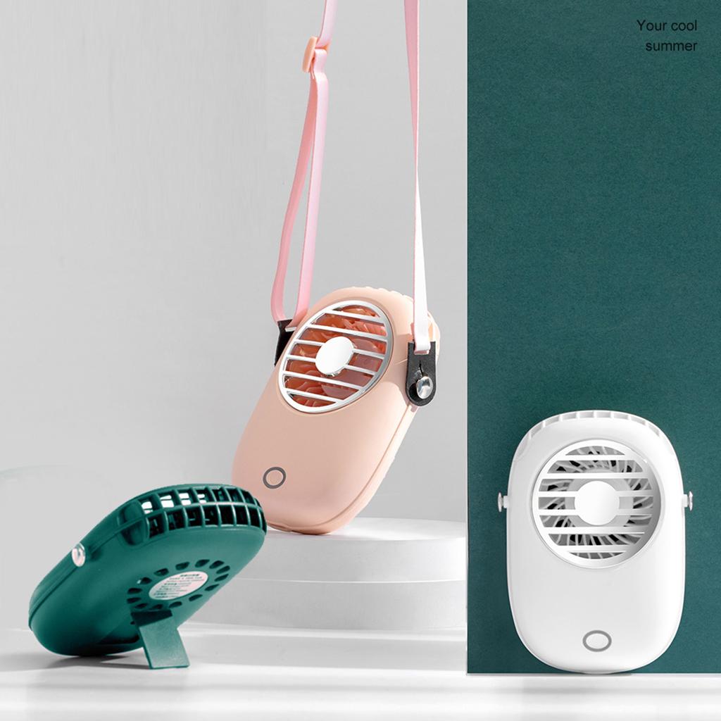 Mini USB Fan,Portable Hands Free Necklace Fan, Rechargeable Handheld Fan, 3 Speed Adjustable Personal Desk Outdoor Travel Office Household