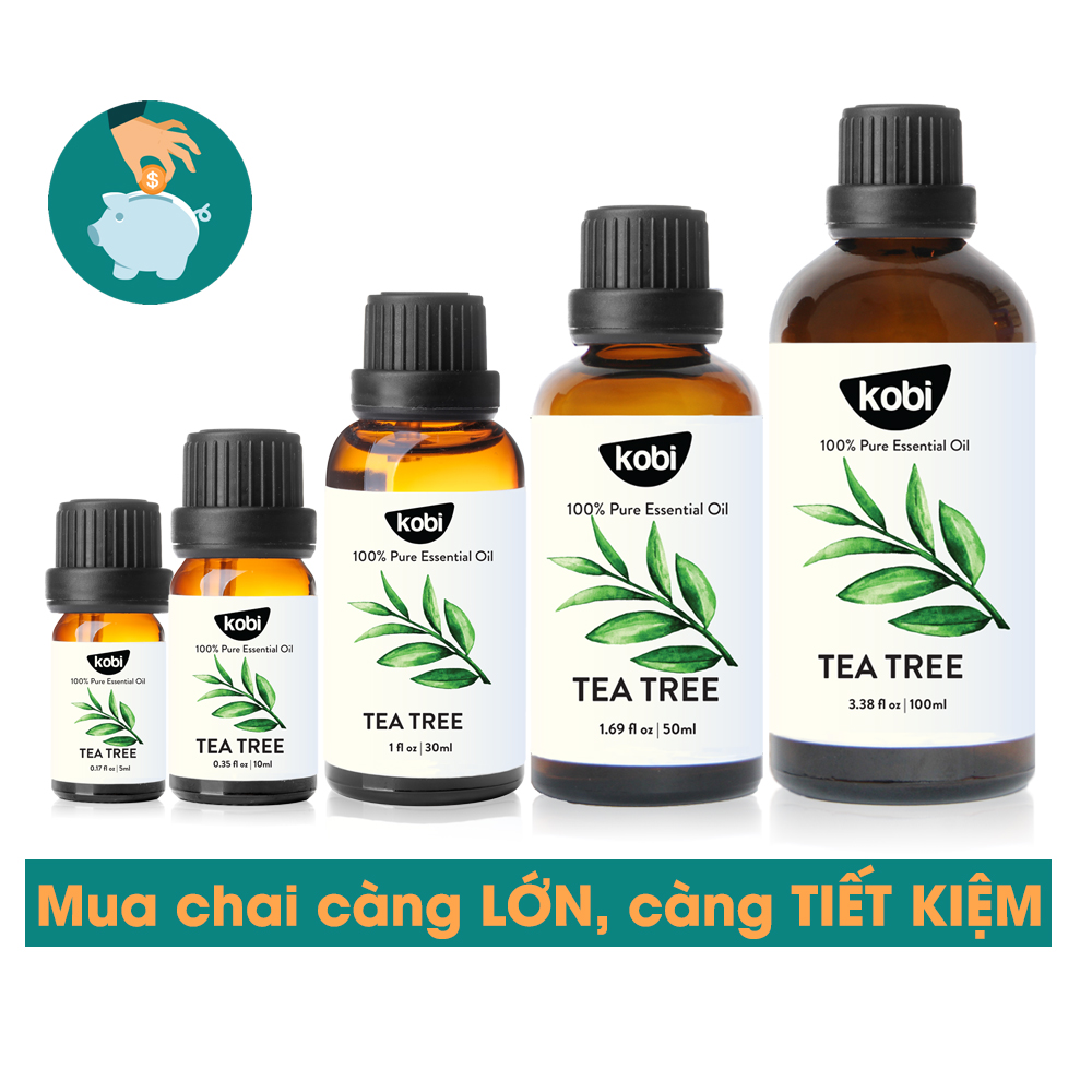 Tinh Dầu Tràm Trà Kobi - Tinh Dầu Thiên Nhiên Nguyên Chất, Tinh Dầu Xông Phòng, Giúp Giảm Stress, Xua Đuổi Côn Trùng Và Khử Mùi Hiệu Quả, Thích Hợp Dùng Với Đèn Xông Và Máy Khuếch Tán Tinh Dầu (5ml)