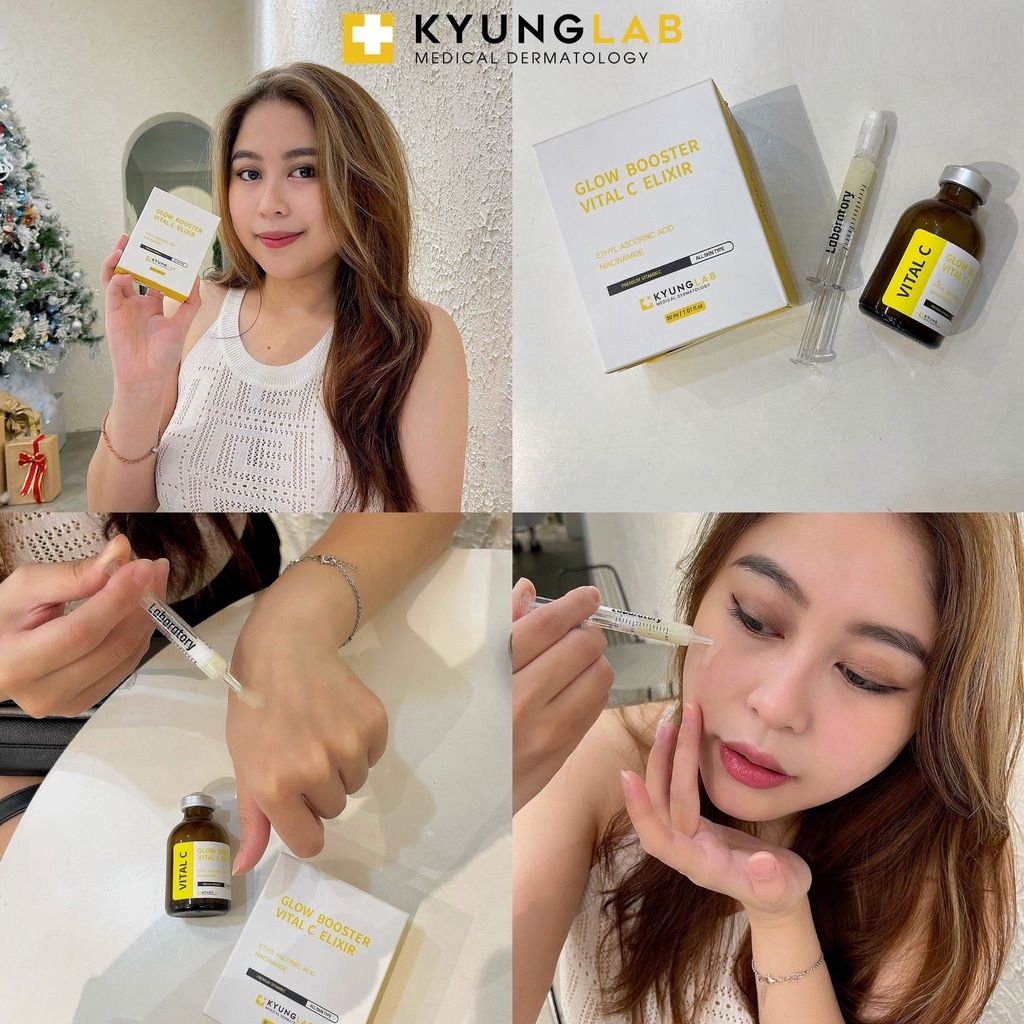 Huyết Thanh Tái Sinh Tế Bào Da Kyung Lab Glow Booster Vital C Elixir - giúp kháng viêm, bảo vệ da, thu nhỏ lỗ chân lông, ngăn ngừa mụn, sạm nám da