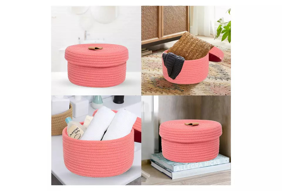 Giỏ Đan Cotton Homeart Kaia Có Nắp