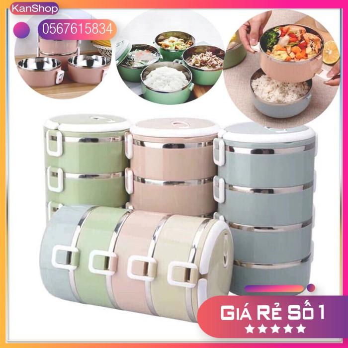 HỘP ĐỰNG CƠM (CÀ MEN) 4 TẦNG INOX BẰNG LÚA MẠCH - CẶP LỒNG GIỮ NHIỆT 4 TẦNG RUỘT INOX VỎ BẰNG LÚA MẠCH AN TOÀN TIỆN DỤNG