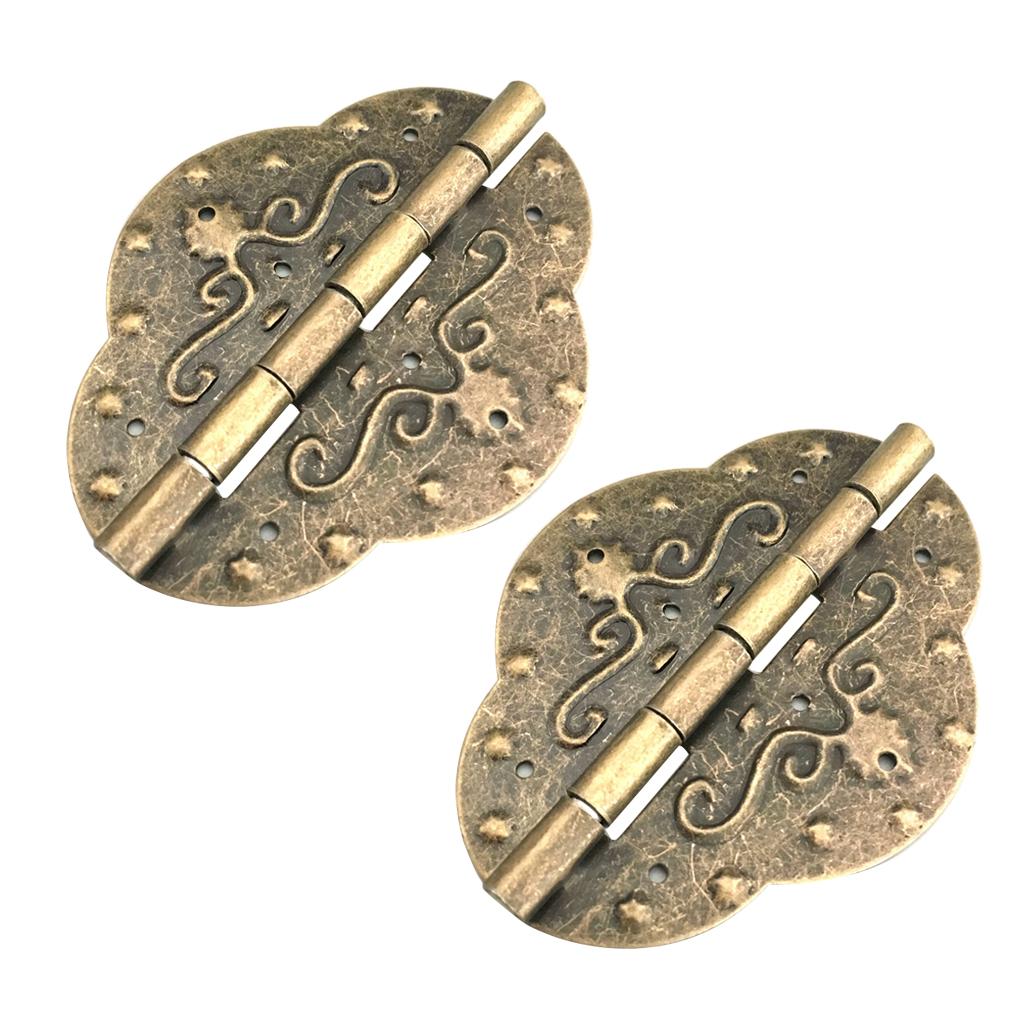 Vintage Antique Brass Mini Hinges for Wooden Furniture Box Hardware