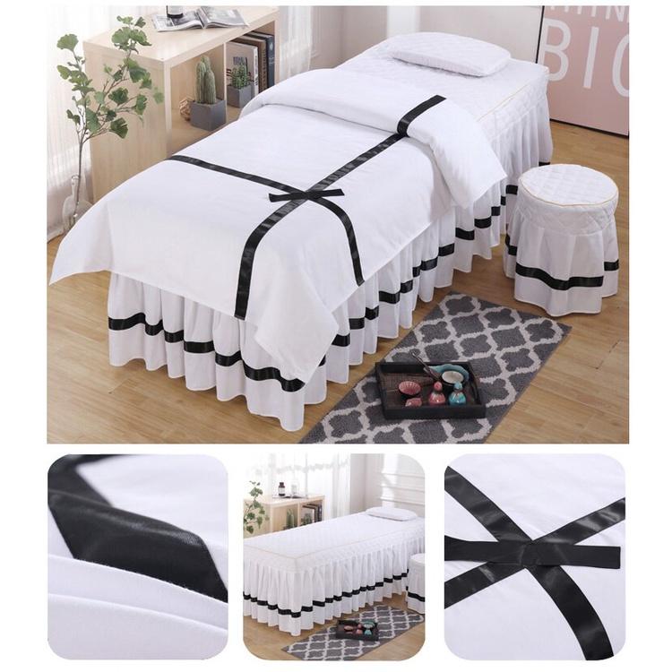 Bộ 4 Món Vỏ Chăn Ga Gối Đệm Mát Xa Chất Liệu Vải Lanh Thân Thiện Với Da