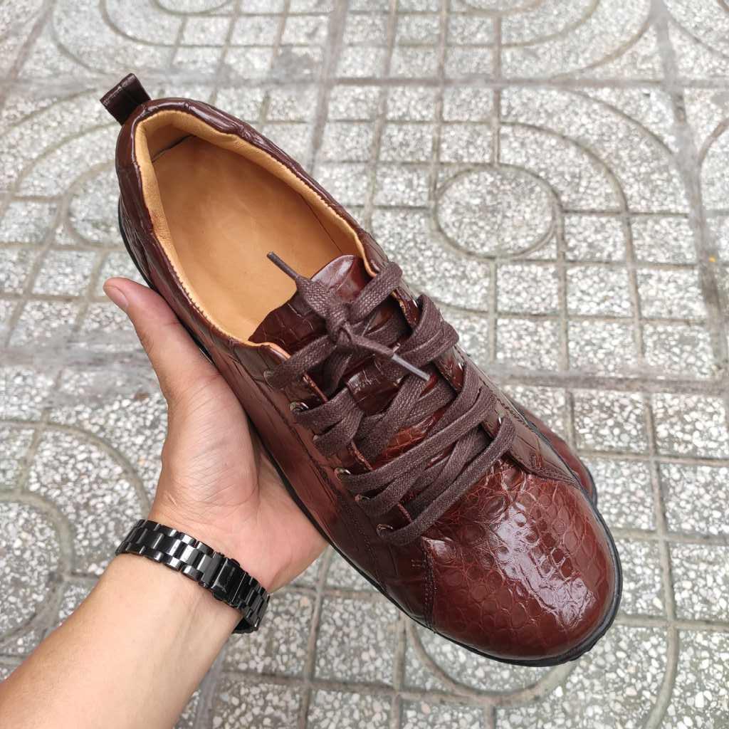 Giày Thời trang da cá sấu có buộc dây rất đẹp!