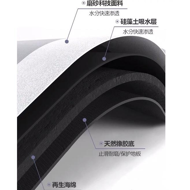 Thảm lót sàn nhà tắm siêu thấm - Thảm chùi chân Home chống trượt nhanh khô- Thảm chân Silicon decor nhà siêu mịn