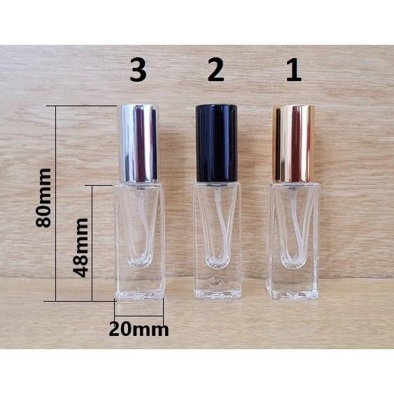 Lọ Chiết Nước Hoa Trụ Vuông Dài 10ml Chai Lọ Chiết Nước Hoa Thủy Tinh Đựng Dầu Thơm Tiện Dụng