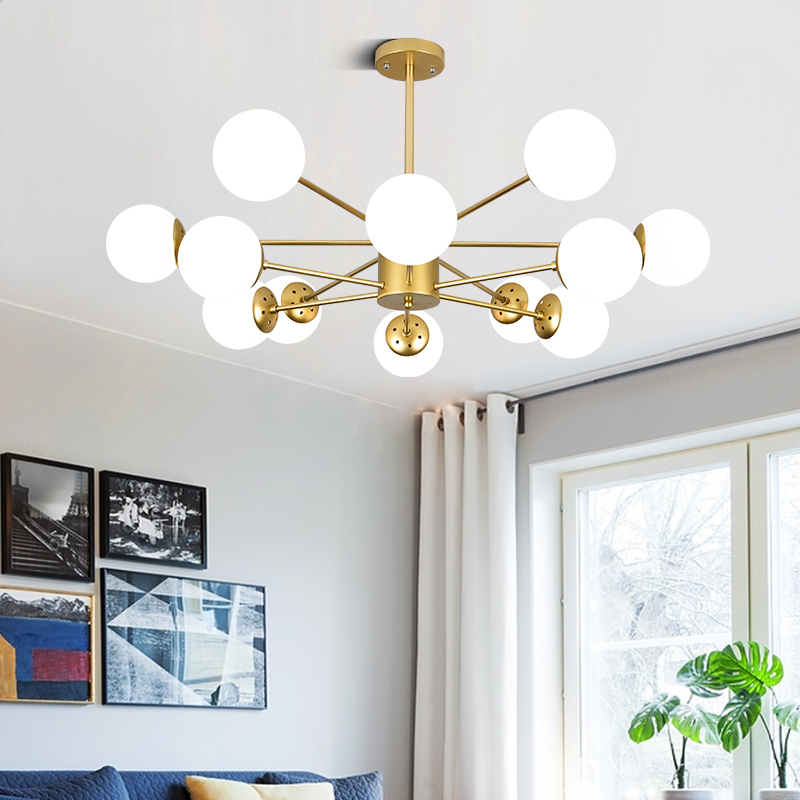 Đèn chùm ROYRAS cao cấp loại 12 bóng rang trí nhà cửa hiện đại, sang trọng - Kèm bóng LED chuyên dụng.