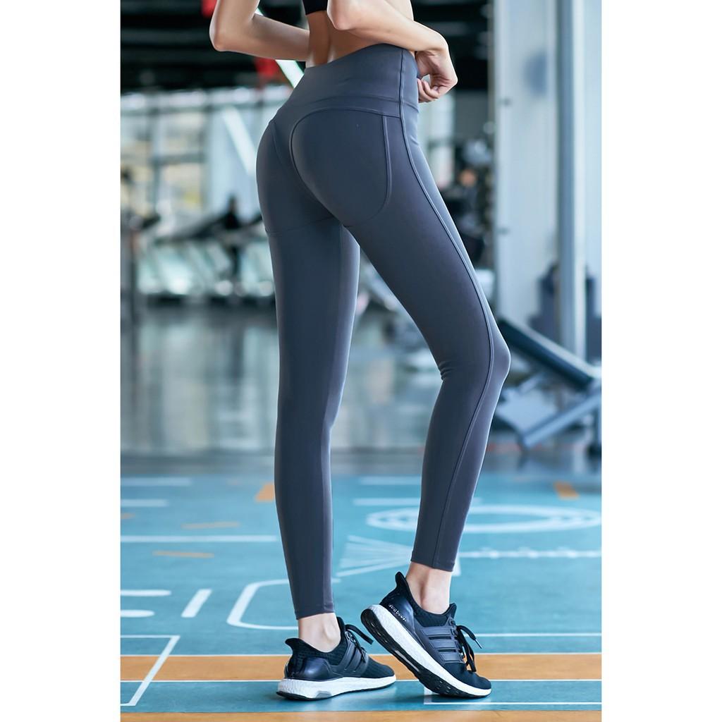 Quần legging tập gym, yoga thể thao mông phối viền cao cấp