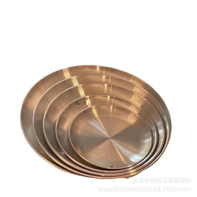 Set 5 Đĩa Inox Tròn Hàn Quốc đựng thức ăn hoa quả