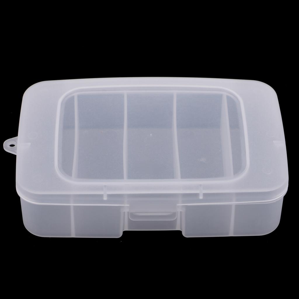 5 Compartments Waterproof Fishing Lure Bait Hook Tackle Box Storage Case