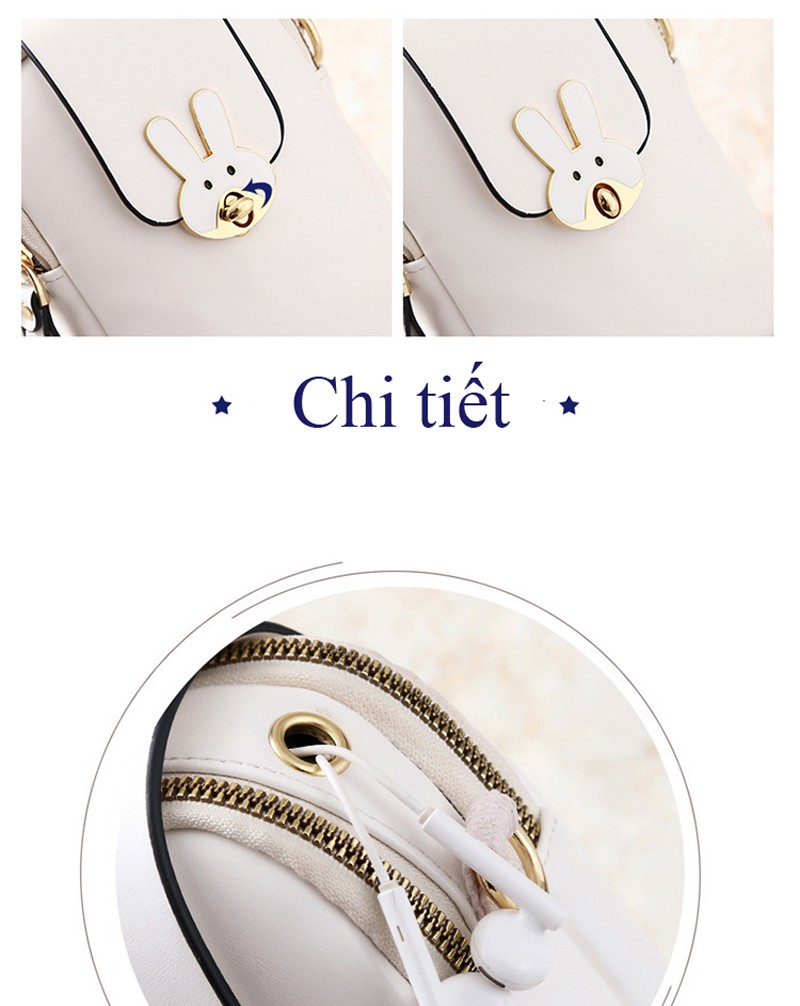 Túi đeo vai nhỏ gọn khóa hình thỏ