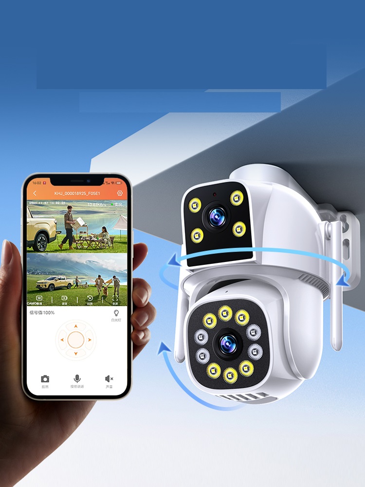 (Lỗi 1 đổi 1) Camera Wifi Yoosee 2 mắt 2 khung hình Bluetooth độ phân giải 8MP, Siêu Nét, Đàm Thoại 2 Chiều chuyên dụng cho ngoài trời - Hàng nhập khẩu