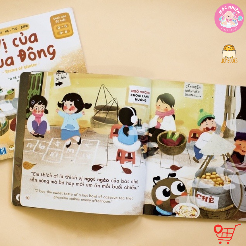 Sách Đọc To - Bộ Xuân Hạ Thu Đông 4 Cuốn cho bé Phát triển giác quan - Lionbooks