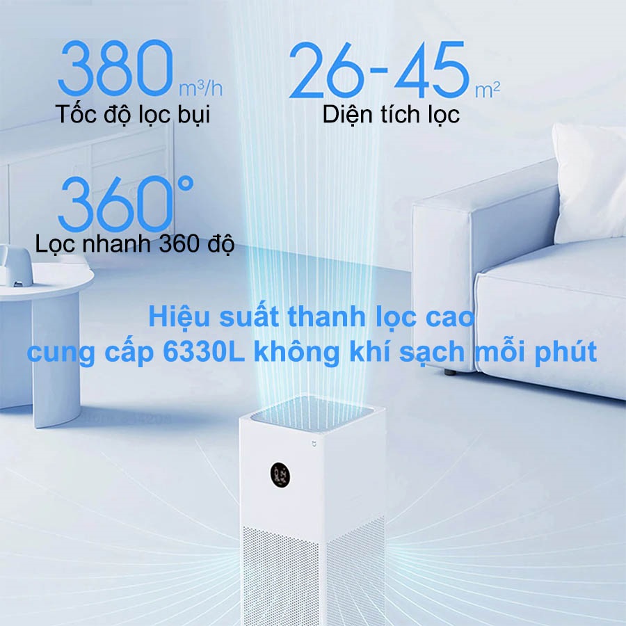 Máy lọc không khí Sothing Xiaomi Mi Air Purifier 4 Lite- sạch bụi mịn, phấn hoa, lông thú cưng- Hàng chính hãng