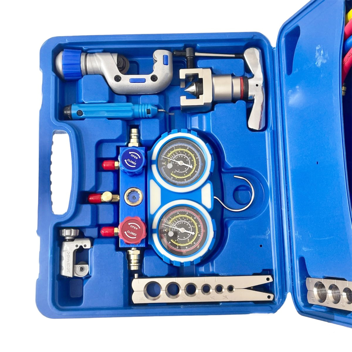 Bộ Dụng Cụ Lắp Đặt &amp; Bảo Trì Điều Hòa CT-8A – Kèm Đồng Hồ &amp; Bộ Lã Ống Đồng (R22/R134a/R410A/R32)