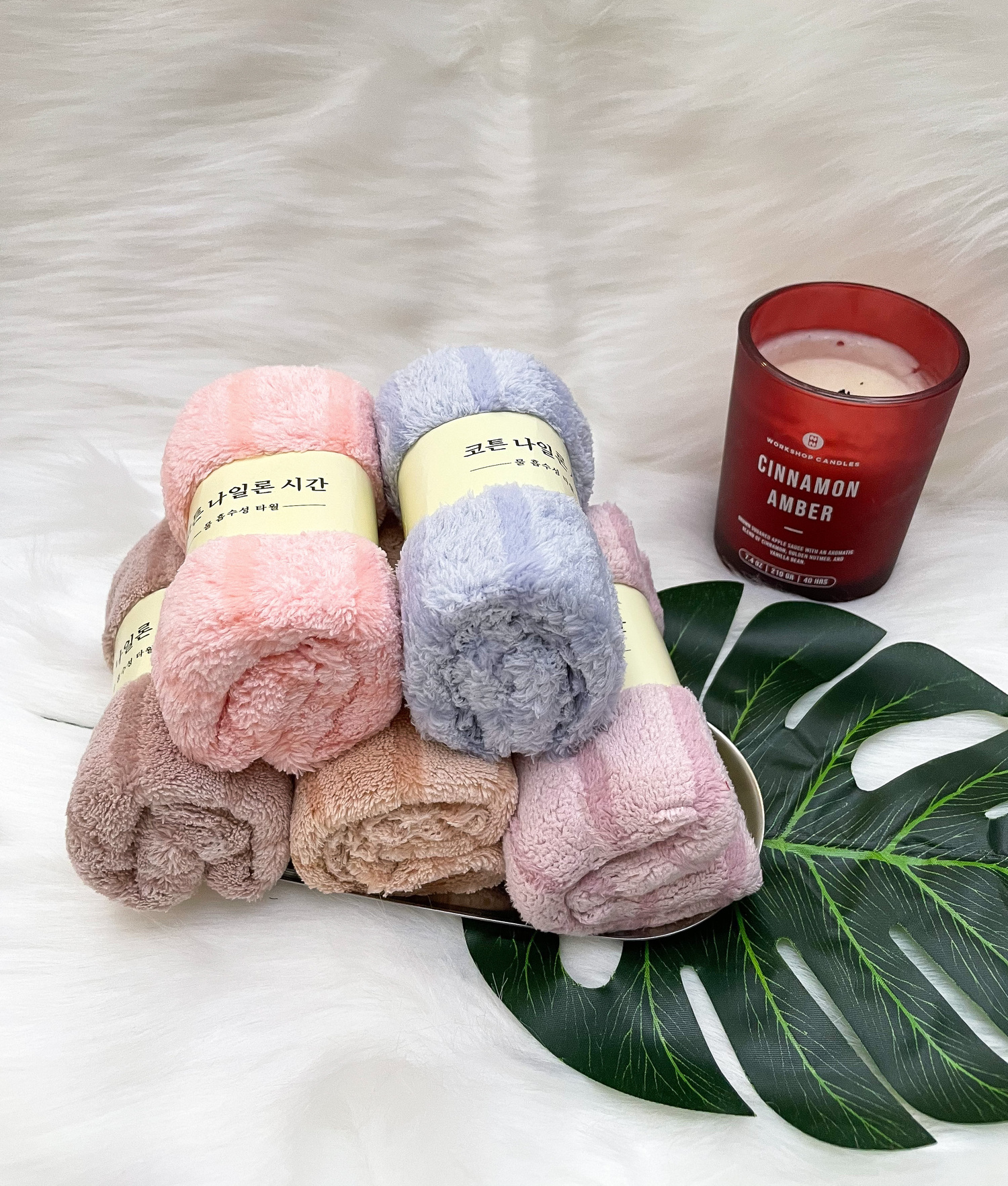 Combo 5 Khăn mặt Hàn Quốc kẻ sọc nhỏ 15x26cm