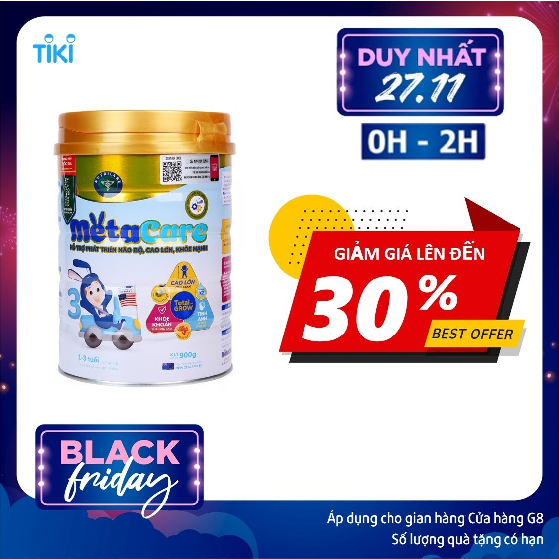 Sữa bột Nutricare Metacare 3 Mới - phát triển toàn diện cho trẻ 1-3 tuổi (400g, 900g)